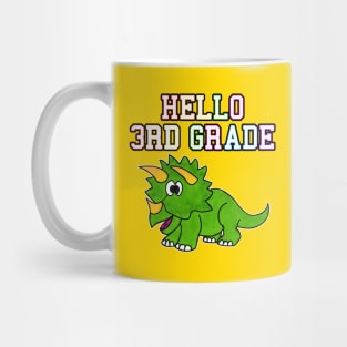 Hello 3rd Grade Triceratops Back To School Dinosaur Mug